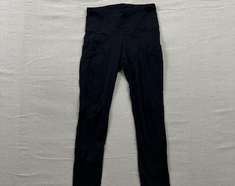 Lululemon Fast and Free High-Rise Leggings Womens 4 Black Pocket Crop Tight