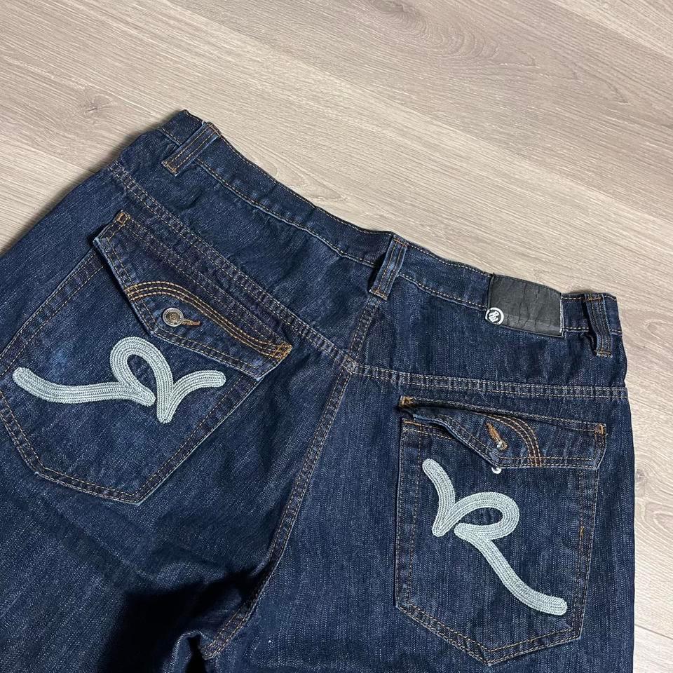 Y2K Rocawear Embroidered R Flap Pocket Dark Wash Baggy Denim Jean