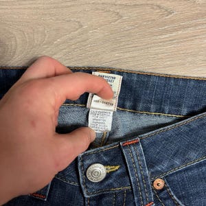 Y2K True Religion Julie Section Blue Wash Denim Jeans Womens Made in USA Size 28 image 7
