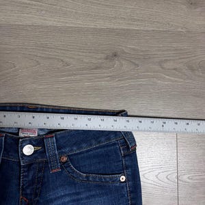 Y2K True Religion Julie Section Blue Wash Denim Jeans Womens Made in USA Size 28 image 8