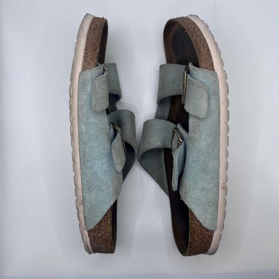 Birkenstock Arizona Suede Sandals Light Blue Two Strap  display picture 3