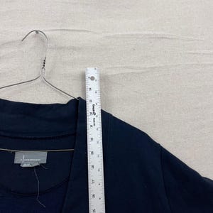 Anthropologie Cardigan Womens 3X Navy Blue Tiered Ruffle Back French Terry Open image 6