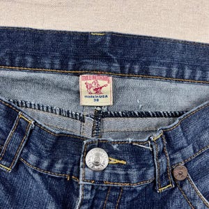 True Religion Billy Super T Jeans Mens 38 Blue Dark Wash Corduroy Flap Pockets image 5