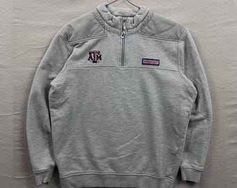 Vineyard Vines クォータージッププルオーバー メンズ S グレー テキサスA&Mアギーズ キャンバスショルダー