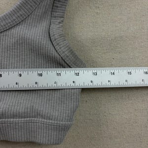 Alo Yoga Ribbed Wellness Bra Womens Small Grey Scoop Neck Light Support image 4