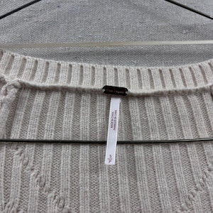 Free People Ivory Cable Knit Mini Emmaline Dress Balloon Sleeve Cutout Back S image 3