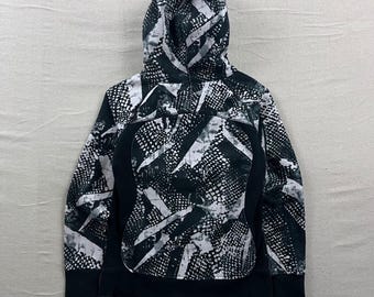 Lululemon Scuba Hoodie Womens 8 Black White Abstract Dot Full Zip