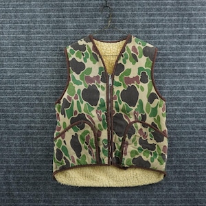 Kamizelka myśliwska Duck Hunter Camo męska, rozmiar M, wielokolorowa, podszewka Sherpa, styl vintage z lat 50.
