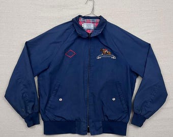 Vintage King Louie Pro Fit Men's Blue Harrington Coat Plaid