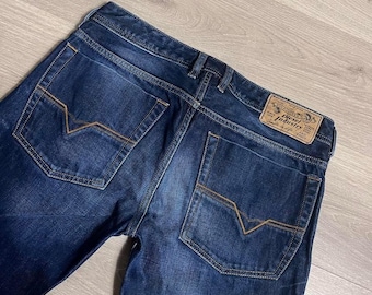 Diesel Zatiny Bootcut Jeans Mens 30x32 Blue Dark Wash Regular Fit Button Fly