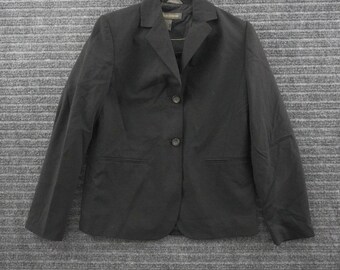 Banana Republic Blazer Womens 2 Black Wool Two Button Made In Italy Professional