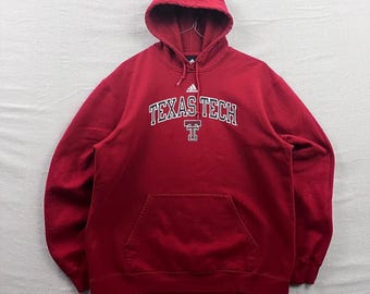 Sudadera con capucha Adidas Texas Tech para hombre, talla XL, con estampado de los Red Raiders.