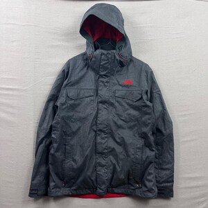 The North Face HyVent Ski Jacket Men Large Charcoal Grey Hooded Waterproof Shell image 2