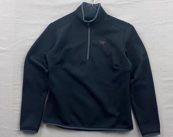 Arc'teryx Rho LT Pullover Med Black Polartec Power Stretch Quarter Zip Fleece
