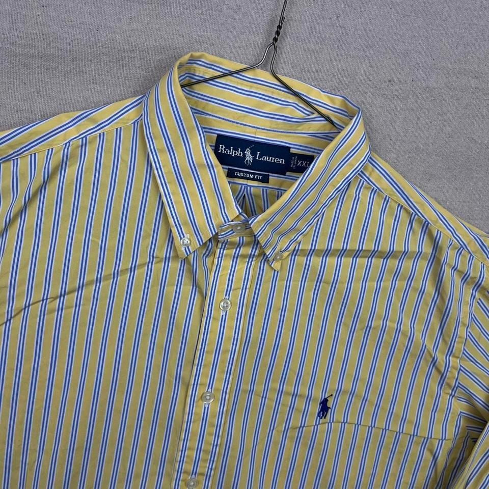 Vintage Polo Ralph Lauren Striped Yellow Custom Fit Button Down Shirt Blue Pony - Etsy Vintage Polo Ralph Lauren Striped Yellow Custom Fit Button Down Shirt Blue Pony - Etsy
