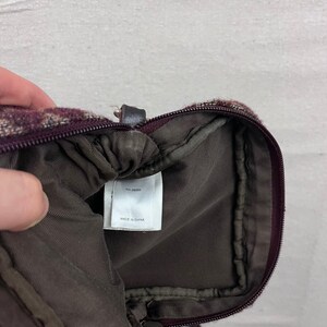 Pendleton schoudertas klein bordeauxrood wollen geometrisch leren bandje dames afbeelding 5