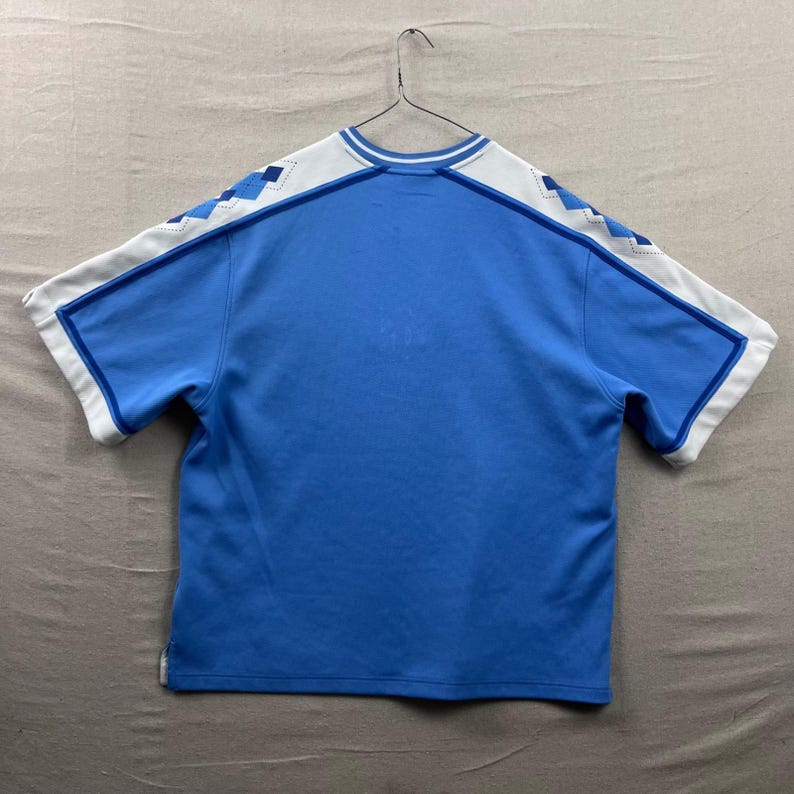 Vintage 90s Nike UNC Tar Heels Jersey Shirt Mens XL Blue White Argyle V-Neck image 2