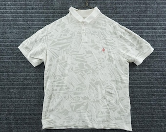 Polo Volcom para hombre, talla grande, blanco y gris, estampado integral, estilo vintage Y2K, manga corta.