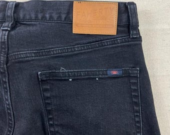 Jeansy Faherty Denim Jeans męskie 33x34, czarne, z organicznej bawełny, rozciągliwe, z prostą nogawką