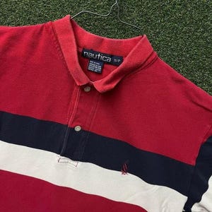 Vintage 90s Nautica Striped Polo Shirt