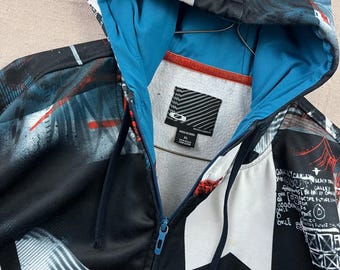 Oakley Sweat à capuche zippé Homme XL Multicolor Graffiti Abstract Graphic Automne 2010