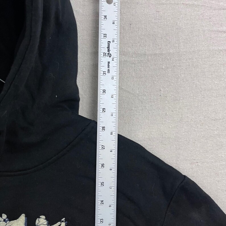 Von Dutch Hoodie Mens Large Black Skull Graphic Back Print Pullover Streetwear image 8