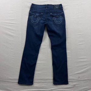 True Religion Ricky Relaxed Straight Jeans Mens 34 Dark Indigo Super T Stitch image 3