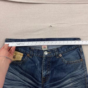 True Religion Billy Super T Jeans Mens 38 Blue Dark Wash Corduroy Flap Pockets image 8