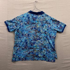 Robert Graham Polo Shirt Mens XL Blue Abstract Paisley Print Short Sleeve Cotton image 2