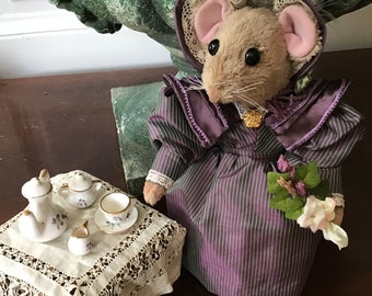 Victorian OOAK teddy mouse art doll