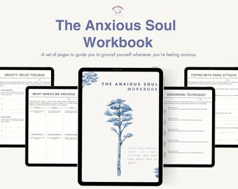 Anxiety Relief Worksheets: Mental Health and Mindfulness Therapy Journal (Digital PLR Templates)
