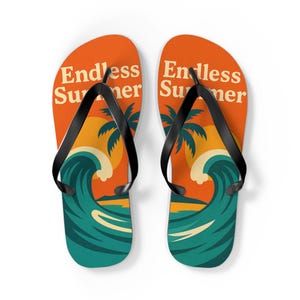 Retro  Endless Summer Flip Flops  Beach  Surf Vibe Sandals
