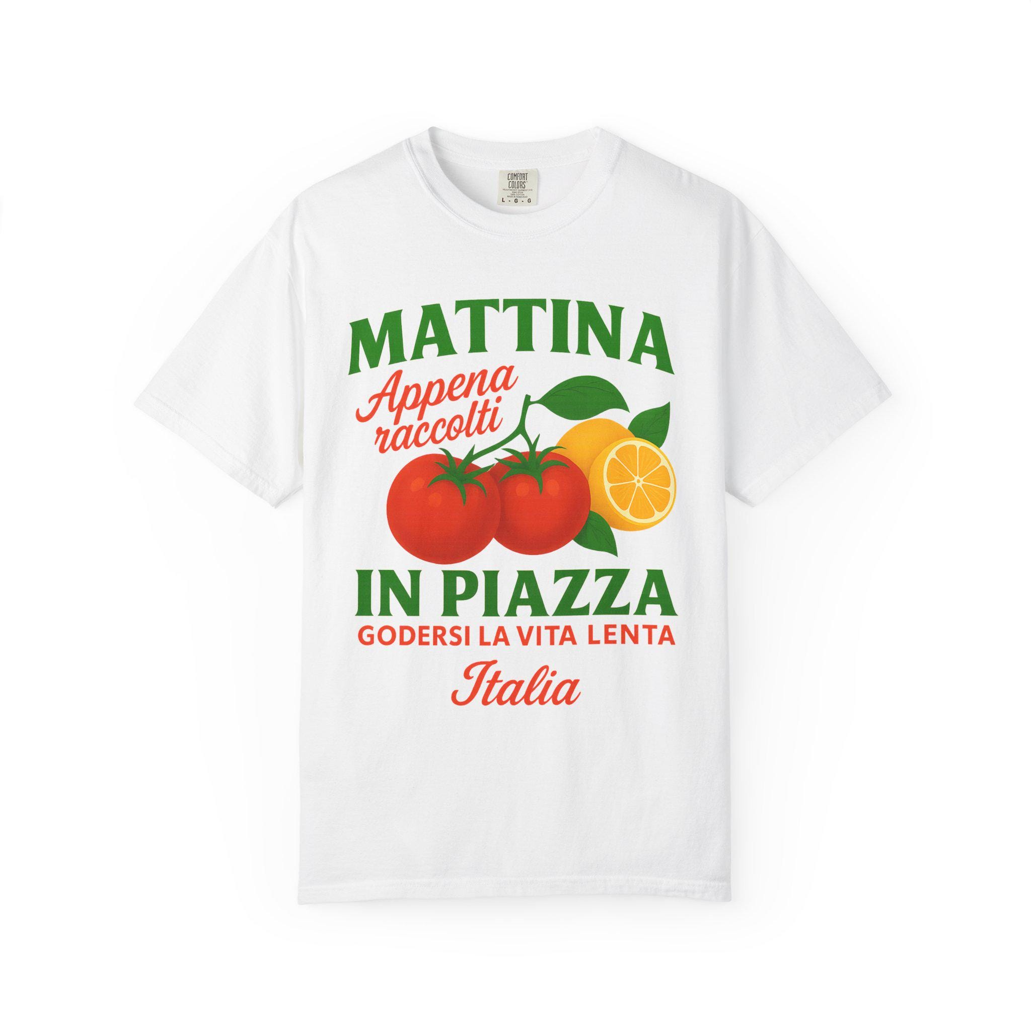 Mattina in Piazza T-shirt Italian Farmer Market Tee, Fresh Tomato