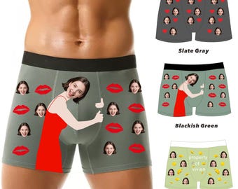 Custom Mens Underwear, Funny Mens Boxer Briefs, Anniversary- Birthday- Wedding- Valentine's day Gifts, Personalized Boxers for Him