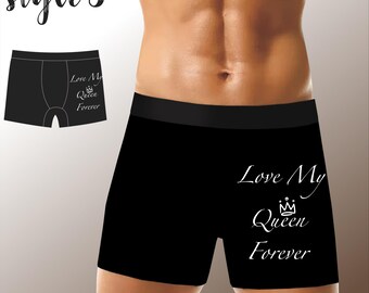 Mens Custom Boxer Briefs for Him, Anniversary/Birthday/Wedding Gifts for Men/Husband/Boyfriend, Customize Boxers, Personalized Underwear