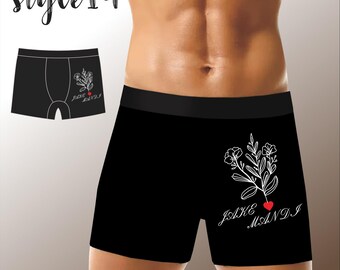 Personalized Boxers for Men/Husband/Boyfriend, Anniversary/Birthday/Wedding Gifts for Him, Custom Mens Boxer Briefs, Funny Mens Underwear