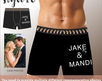 Personalized Boxers for Men/Husband/Boyfriend, Anniversary/Birthday/Wedding Gifts for Him, Custom Mens Boxer Briefs, Funny Mens Underwear