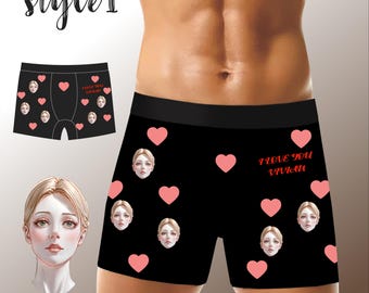 Custom Underwear Men, Personalized Boxer Briefs with Face, Valentines Day Gift for Husband, Custom Boxer Gift for Boyfriend, Mens Underwear