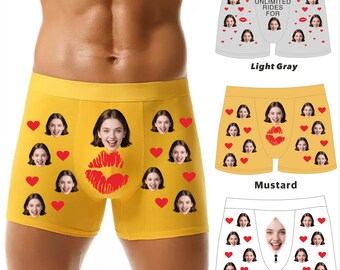 Personalized Boxers for Him, Gifts for Men- Husband- Boyfriend, Custom Mens Underwear, Funny Mens Boxer Briefs