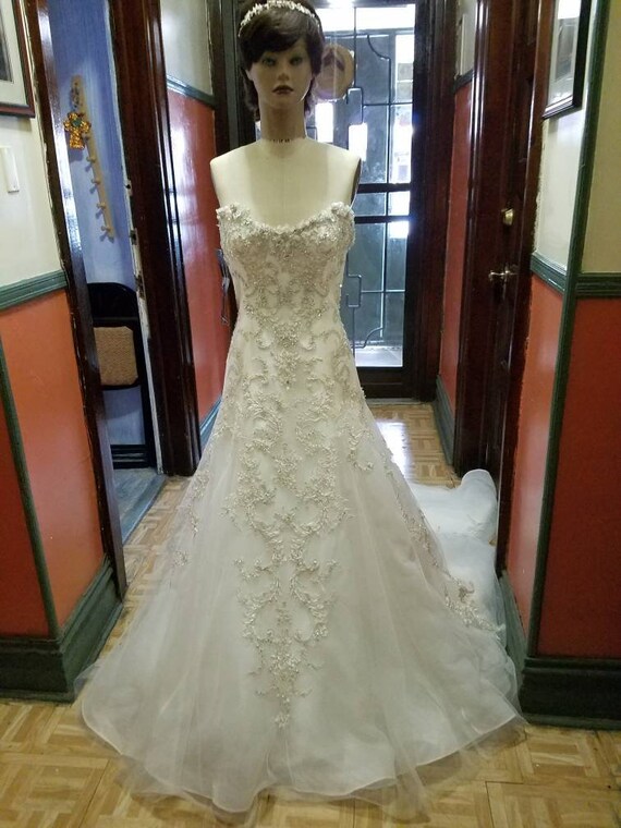 ivory and silver wedding dress