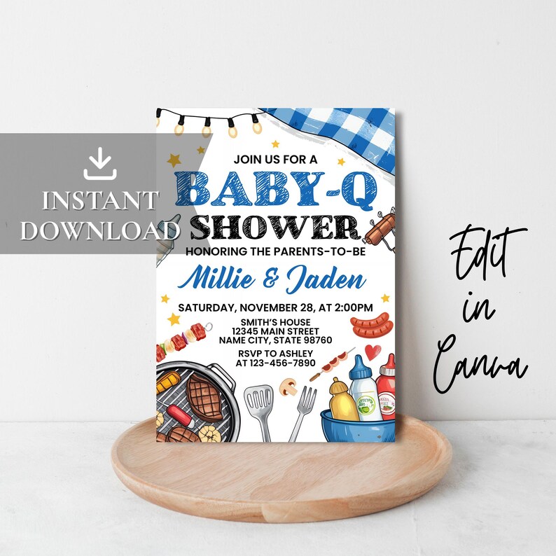 invitation template,
outdoor baby brunch,
baby shower,
unisex baby-q invite,
girl baby shower,
barbeque baby shower,
Baby Shower Theme,
Bbq baby shower,
baby shower invite,
ranch baby shower,
Instant Download,
backyard baby shower,
Couples Shower,
BBQ Shower,
bbq party invite,
Baby Q,
printable bbq invite,
bbq baby sprinkle, Baby-Q Baby Shower Invitation, Unisex Backyard Couples Baby Sprinkle, Coed BBQ Baby Shower Invite, BBQ Baby Shower Party Invite, Editable Canva Template