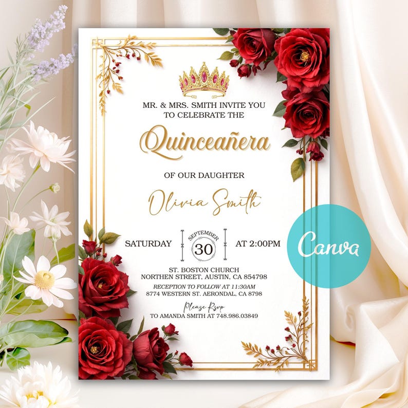 invitation for women,
15th girl birthday,
red crown birthday,
girl 15th birthday,
princess girl invite,
gold party invite,
quinceanera,
Quinceañera invite,
gold quince digital,
sweet sixteen,
princess invitation,
red gold butterflies,
fiesta de quince,
sweet 16 invitation,
mis quince anos,
Gold Crown Tiara,
floral quinceanera,
Quinceanera invite,
quinceanera template