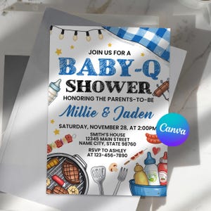 Baby-Q Baby Shower Invitation, Unisex Backyard Couples Baby Sprinkle, Coed BBQ Baby Shower Invite, BBQ Baby Shower Party Invite, Editable Canva Template, invitation template,
outdoor baby brunch,
baby shower,
unisex baby-q invite,
girl baby shower,
barbeque baby shower,
Baby Shower Theme,
Bbq baby shower,
baby shower invite,
ranch baby shower,
Instant Download,
backyard baby shower,
Couples Shower,
BBQ Shower,
bbq party invite,
Baby Q,
printable bbq invite,
bbq baby sprinkle