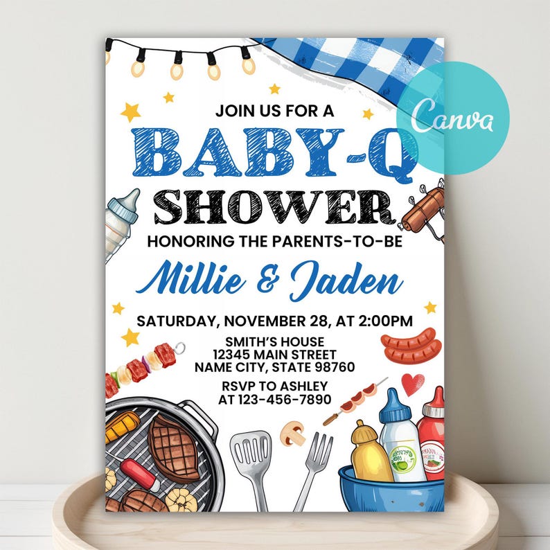 invitation template,
outdoor baby brunch,
baby shower,
unisex baby-q invite,
girl baby shower,
barbeque baby shower,
Baby Shower Theme,
Bbq baby shower,
baby shower invite,
ranch baby shower,
Instant Download,
backyard baby shower,
Couples Shower,
BBQ Shower,
bbq party invite,
Baby Q,
printable bbq invite,
bbq baby sprinkle, Baby-Q Baby Shower Invitation, Unisex Backyard Couples Baby Sprinkle, Coed BBQ Baby Shower Invite, BBQ Baby Shower Party Invite, Editable Canva Template