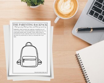Teen Parenting Backpack Worksheet, Self-Exploration, Discussion Questions (Digital Download)