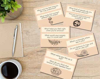 Cottage Core Discussion Cards, Self-Exploration, Group Therapy Activity