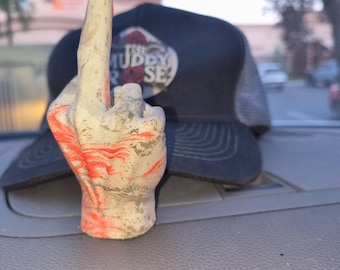 concrete middle finger, flip off finger figurine, gift for him, man cave figurine, concrete figurine, unique gift, funny figurines