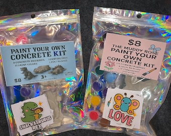 kids paint your own kit, paint your own concrete figurines, kids crafts, kids paint kit, DIY paint kit for kids, kids paint crafts, gift