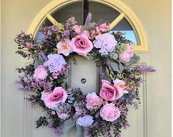 front door wreath, greenery wreath, all seasons wreath, new home gift, gift for her, spring summer wreath, everyday wreath, farmhouse decor