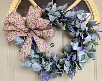 front door wreath, greenery wreath, all seasons wreath, new home gift, gift for her, spring summer wreath, everyday wreath, farmhouse decor
